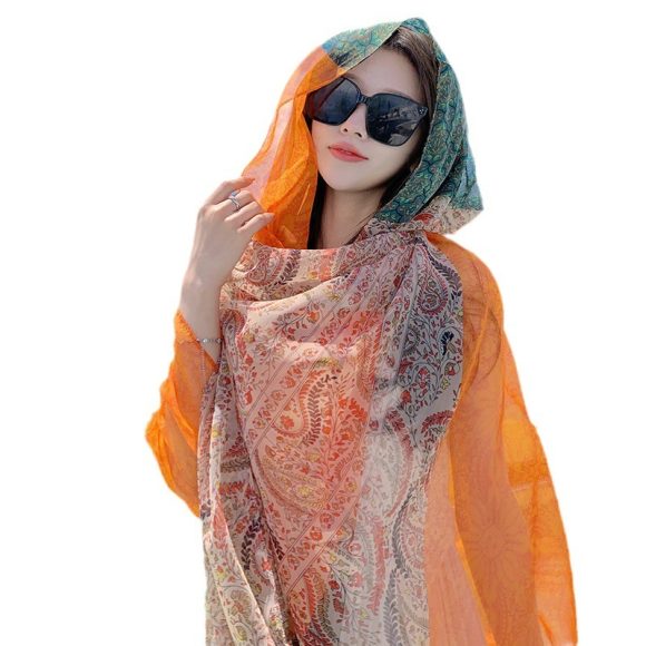 Desert Versatility For Traveling Sun Protection Toe Cap Silk Scarf - Image 6