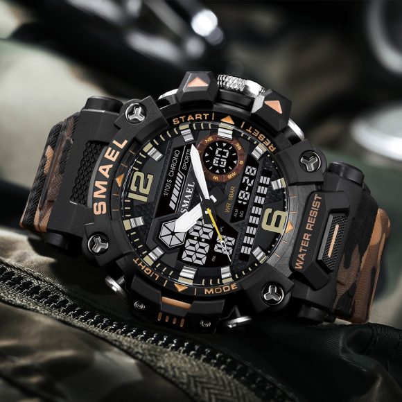 Tactical Men Camouflage Alloy Military Style Luminous Waterproof Outdoor Electronic Watch - Image 2