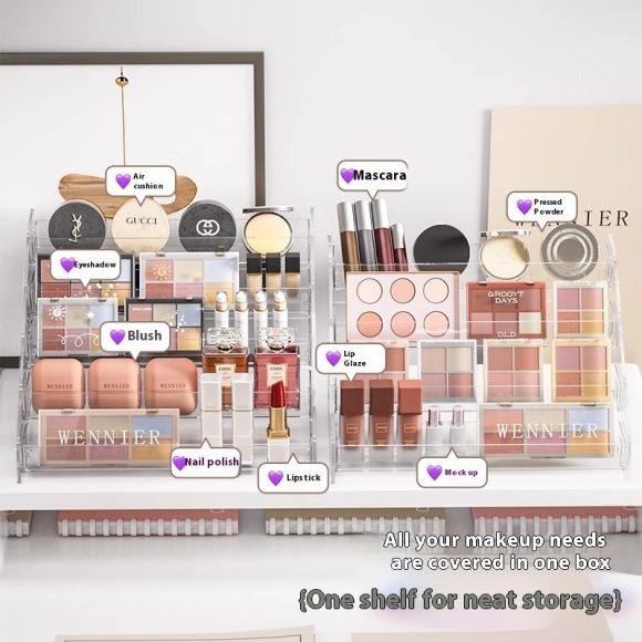 Plastic Transparent Cosmetics Storage Box - Image 2