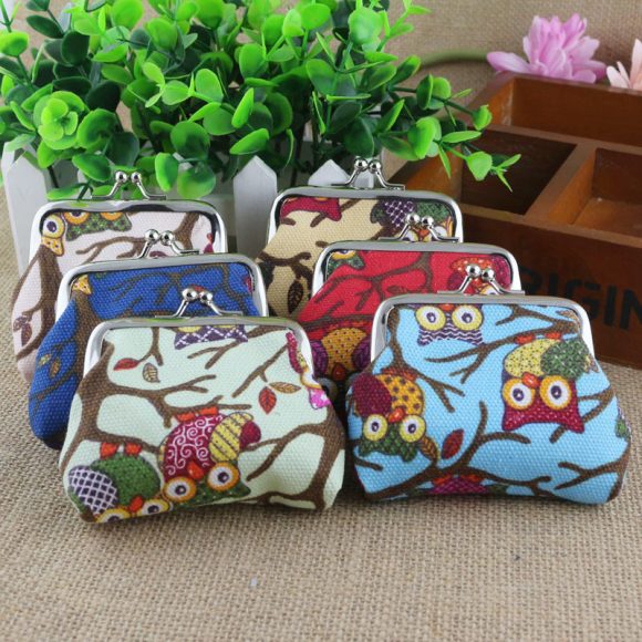 Korean lovely small zero purse lady canvas owl cartoon children coin bag Yiwu small purse wholesale - Image 2