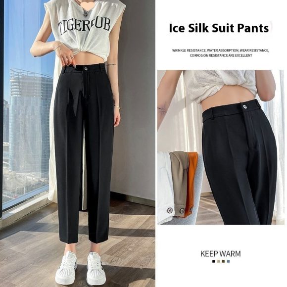 White Suit Pants For Women Spring And Autumn Loose - Image 3