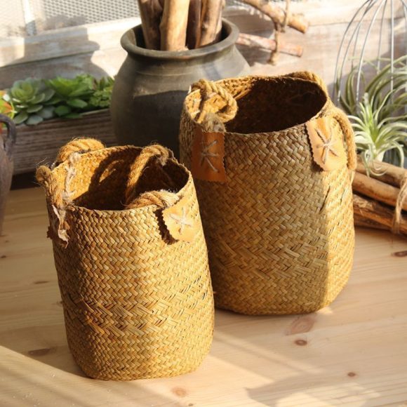 Hand woven basket flower basket basket rattan - Image 3