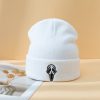 Halloween Dark Embroidered Ghost Face Skeleton Head Fashion Autumn And Winter Warm Fashion Men's And Women's Knitted Hat - Image 4