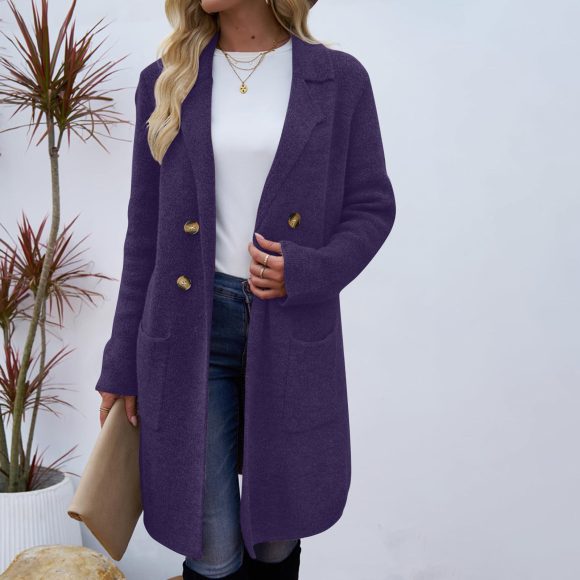 Women's Fashionable All-match Mid-length Woolen Coat Suit Jacket - Image 6