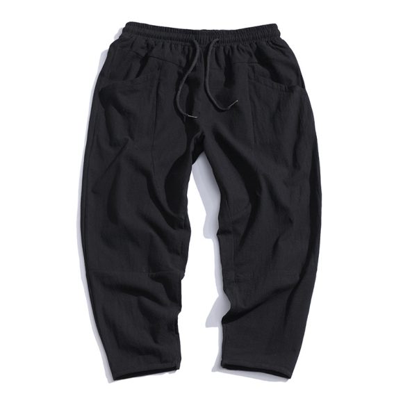 Loose Cotton Linen Cropped Harem Pants Casual - Image 4