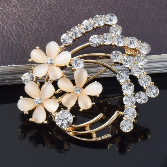 High-end flower corsage, opal vintage brooch, wedding corsage - Image 5