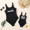 European and American words mother and child swimsuit beach swimsuit - Image 2