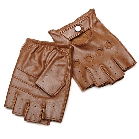 Winter Sheepskin Half Finger Gloves - Image 7