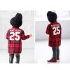 Mother and child red plaid shirt parent-child outfit - Image 3
