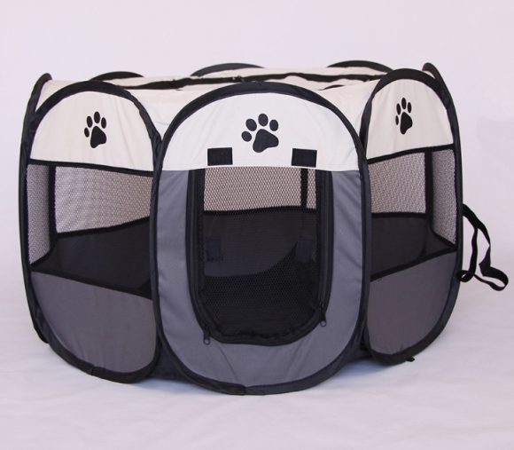 Fast folding octagonal pet fence, 600D Oxford cloth, waterproof and catching cat, dog cage, pet cage - Image 3