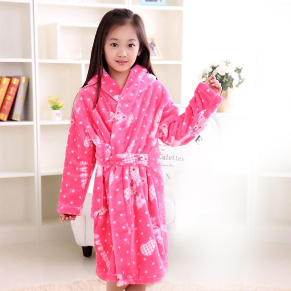 Plus velvet long sleeve children bathrobe - Image 4