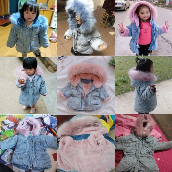 Girls' denim plus velvet jacket autumn and winter - Image 3