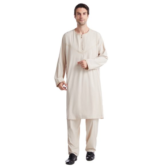 Men's Polyester Embroidered Robe Suit - Image 10