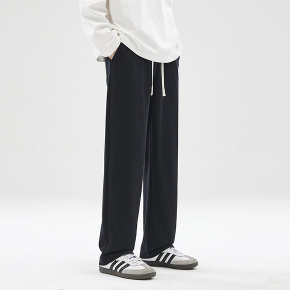 Fashion Brand Draping Effect Straight Gray Sweatpants Men - Image 6