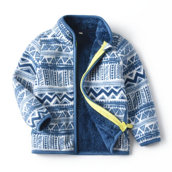 Thick Fur Printed Coats Kids Zipper - Image 5