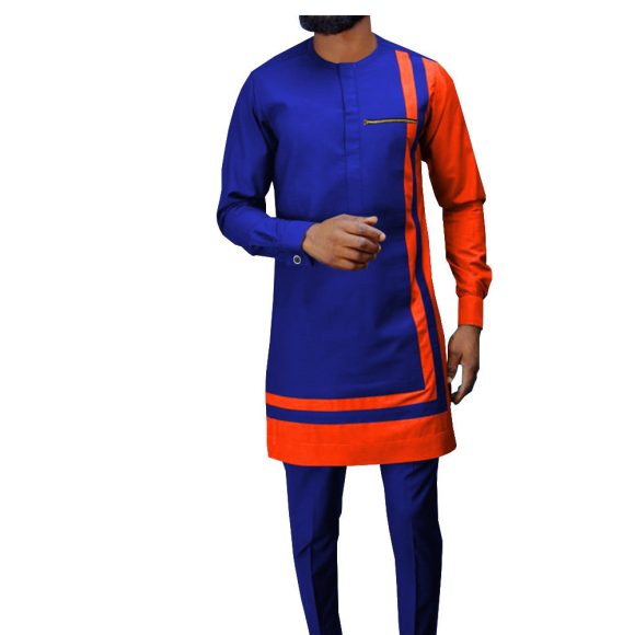 African Ethnic Printing Batik Cotton Men's Casual Suit - Image 5