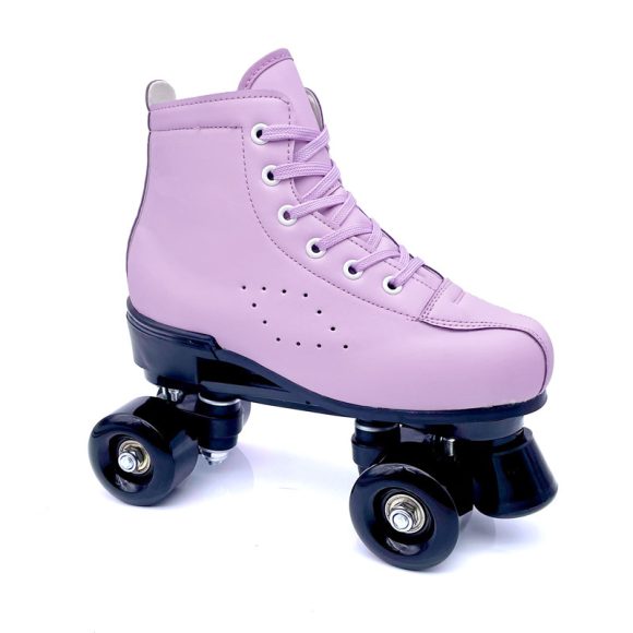 Double-row Leather Purple Roller Skates - Image 4