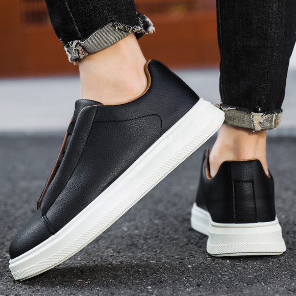 Men's Leather Soft-soled Breathable Sneakers - Image 5