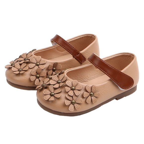 Girls' Small Leather Shoes, Female Babies, Flower Single Shoes, Soft Soles, Little Girls - Image 4
