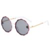 Kids Wave Frame Vintage Round Frame Sunglasses - Image 7