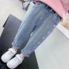 Girls' Casual Thin Love Stretch Jeans - Image 4