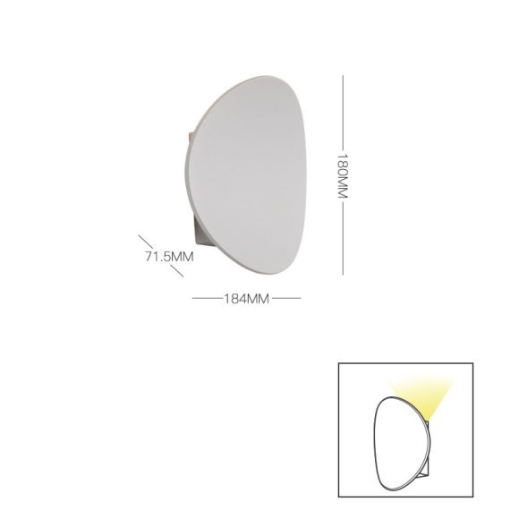 Wall Lamp LED Simple Round White Balcony Background Wall Lamp Bedroom Wall Lamp Decoration - Image 4