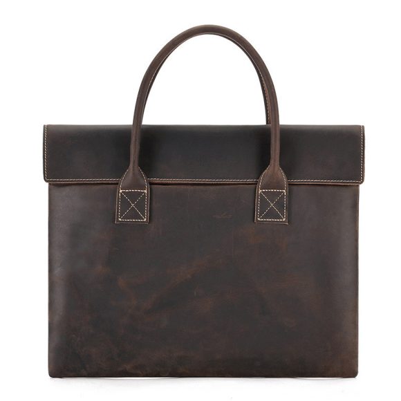 Crazy Horse Leather Men's Handbag Thin And Portable - Image 7
