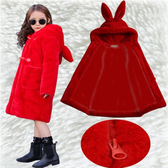 Thickened Faux Fur Coat For Big Kids - Image 4