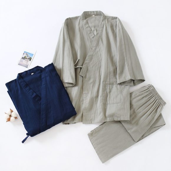 Men's Pure Cotton Gauze Pants Pajamas - Image 5