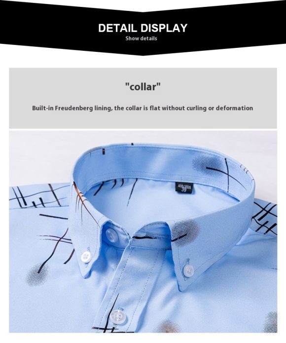 Middle-aged And Elderly Men's Non-ironing Anti-wrinkle Shirt Casual Bronzing Plaid Shirt - Image 7