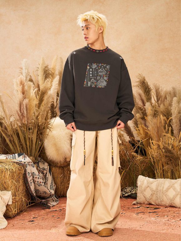 Ribbon Waist Strap Wide-leg Workwear Straight-leg Pants - Image 6