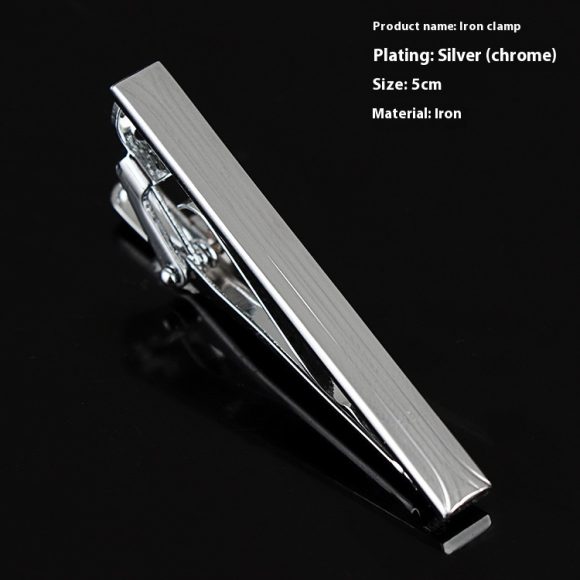 Men's Formal Wear Business Silver Simple Fashion Short Tie Clip - Image 8