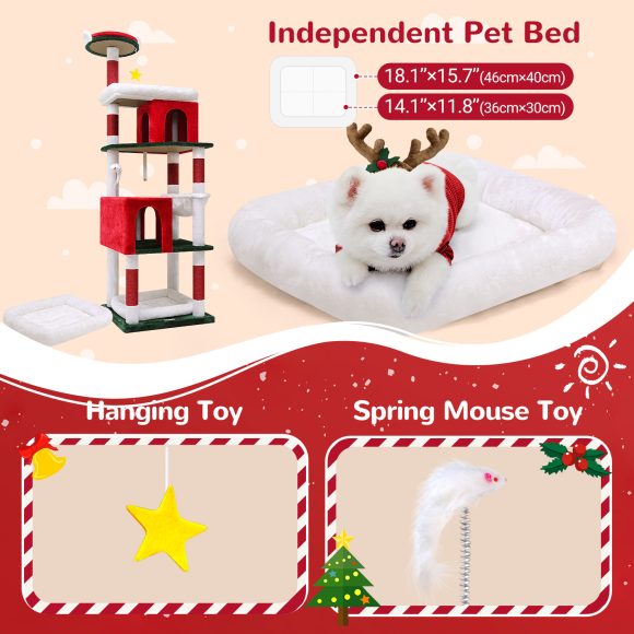 72 Inch Christmas Cat Climbing Rack - Image 6