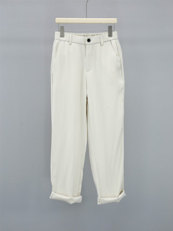 Men's Pure Color Minimal Versatile Fashion And Handsome High-grade Twill Loose Straight Casual Suit Pants - Image 9