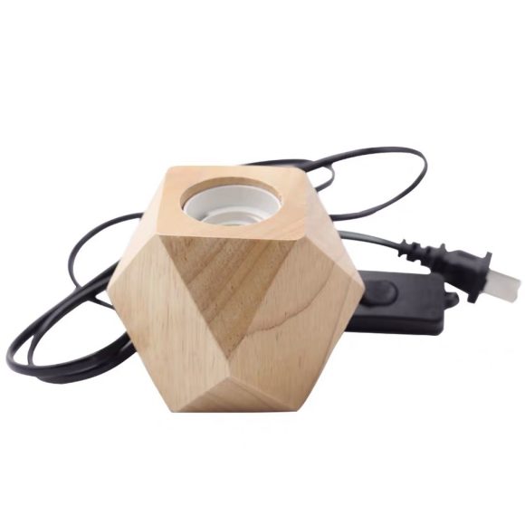 Retro Lamp Holder Hanging Wire Wood Lamp Holder Wood Table Lamp - Image 2