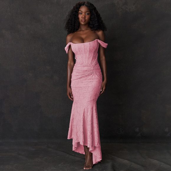 Mozision Off-shoulder Backless Sexy Evening Dress For Women Purple Sleeveless Strapless Ruched Bodycon Club Party Dress - Image 5