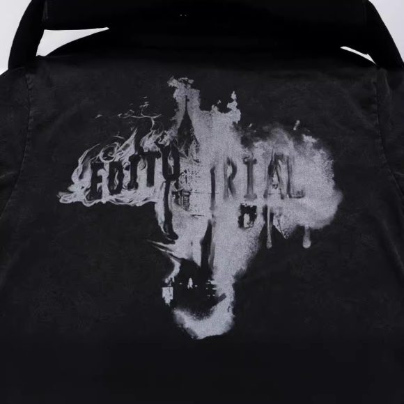 American Fashion Brand Washed And Worn Short Sleeve - Image 2
