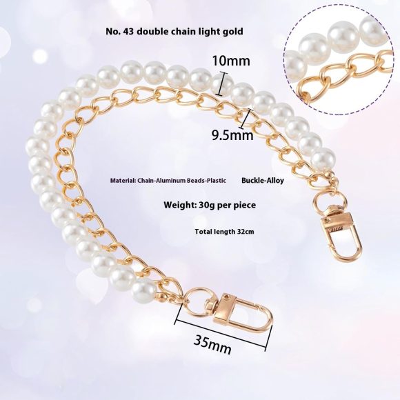 Anti-lost Mobile Phone Lanyard Water Cup Portable Pearl Double Chain Bag Decorative Chain - Image 2