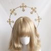 Wheat Ear Cross Feather Church Pope Golden Hair Ornament - Image 7