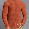 Casual Solid Color Round Neck Pullover Long-sleeved T-shirt - Image 3