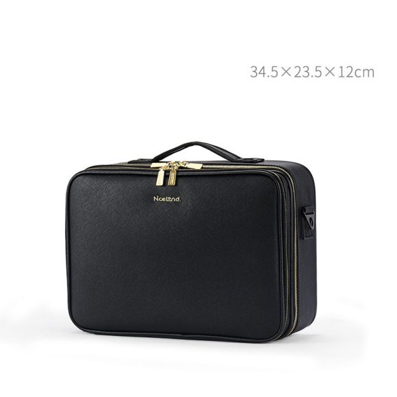 Large Capacity Leather Cosmetic Bag Portable Makeup Artist Makeup Storage Bag - Image 9