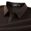 Vertical Texture Button Access Control Collar T-shirt - Image 3