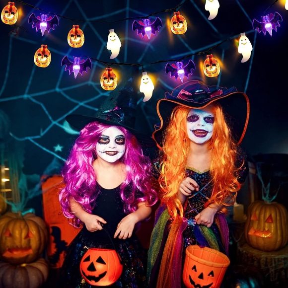 LED Halloween Pumpkin Spider Bat Skull String Light Lamp Home Garden Party Outdoor Halloween Decoration Lantern Light - Image 9