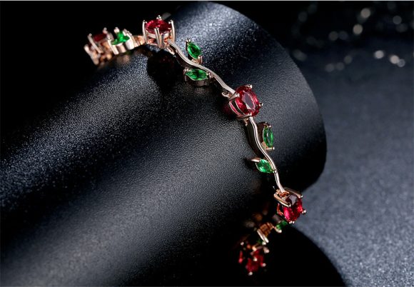Plated crystal ladies bracelet - Image 5