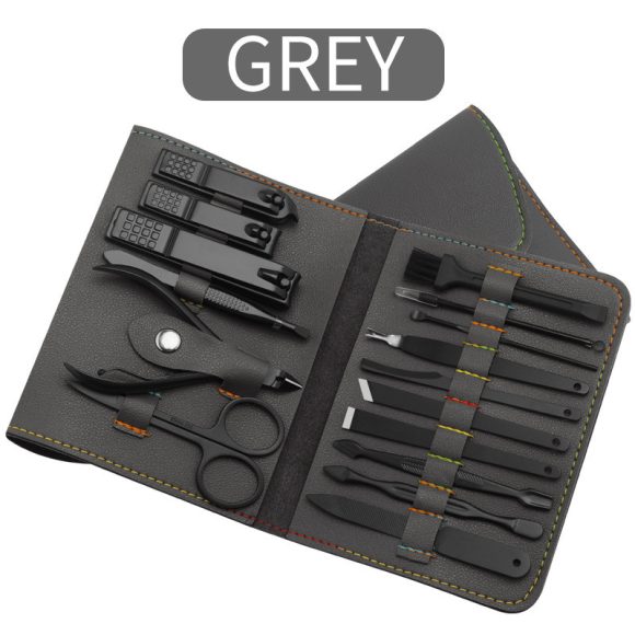 16pcs set Nail Clipper Cutter Trimmer Ear Pick Grooming Kit Manicure Set Pedicure Toe Nail Art Tools Set Kits with Bag - Image 7