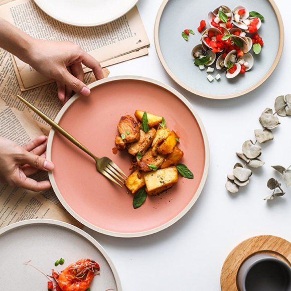 Pure color matte ceramic plate - Image 2