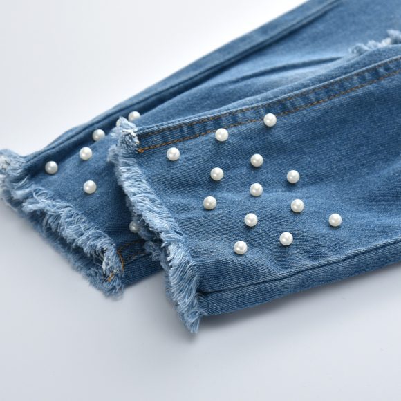 Girls Lace Pearl Jeans Set - Image 4