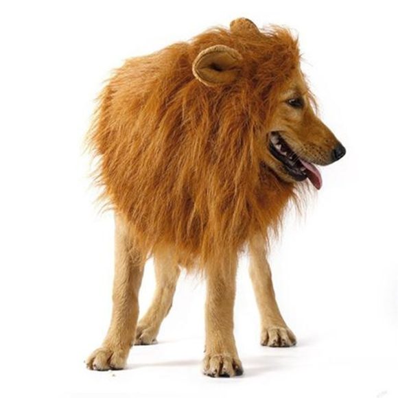Cute Pet Cosplay Clothes Transfiguration Costume Lion Mane Winter Warm Wig Cat Large Dog Party Decoration With Ear Pet Apparel - Image 3