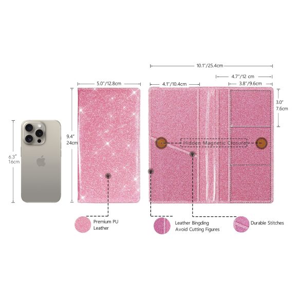 Insurance Document Card Holder In Rose Gold And Black - Image 4