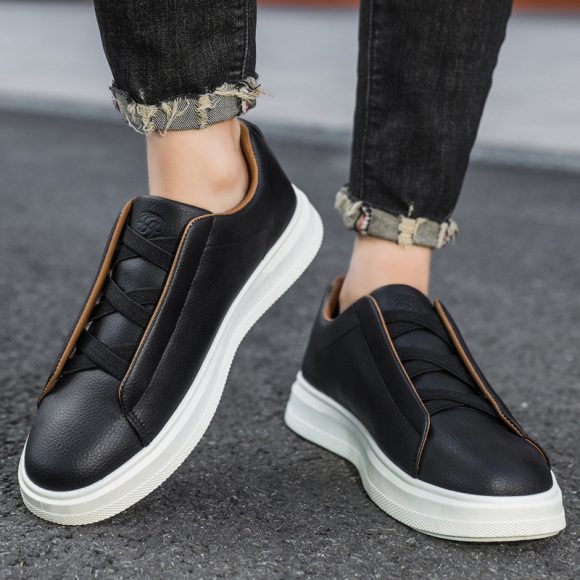 Men's Leather Soft-soled Breathable Sneakers - Image 6